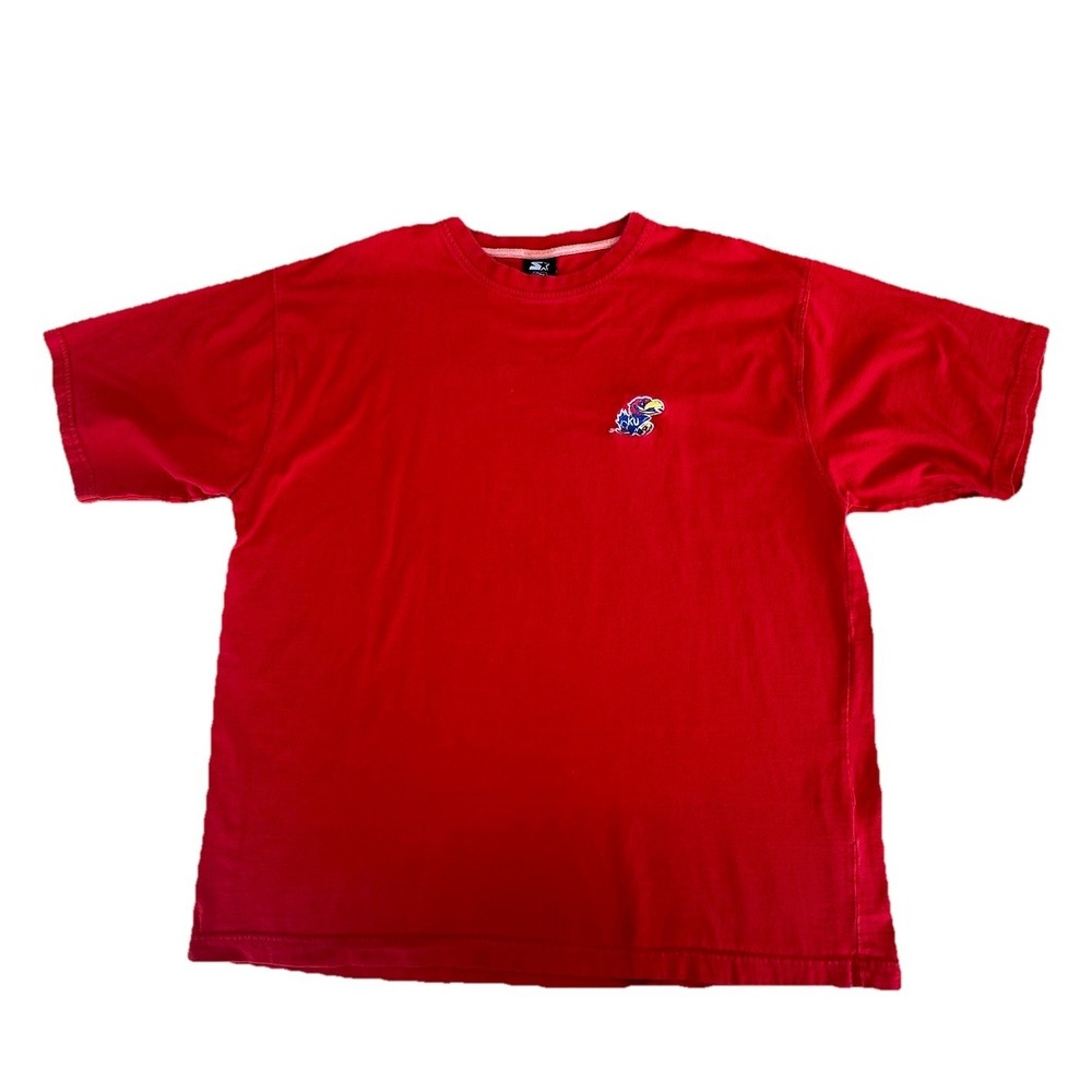 Vintage 90s Kansas University Jayhawks Starter T-shirt Sz XL Embroidered